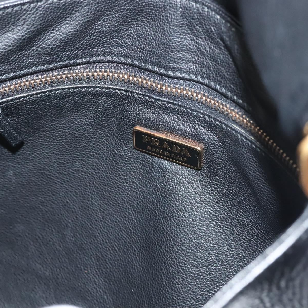 Prada Vintage Chain Flap Shoulder Bag Leather, BLACK, LEATHER, Shoulder bag