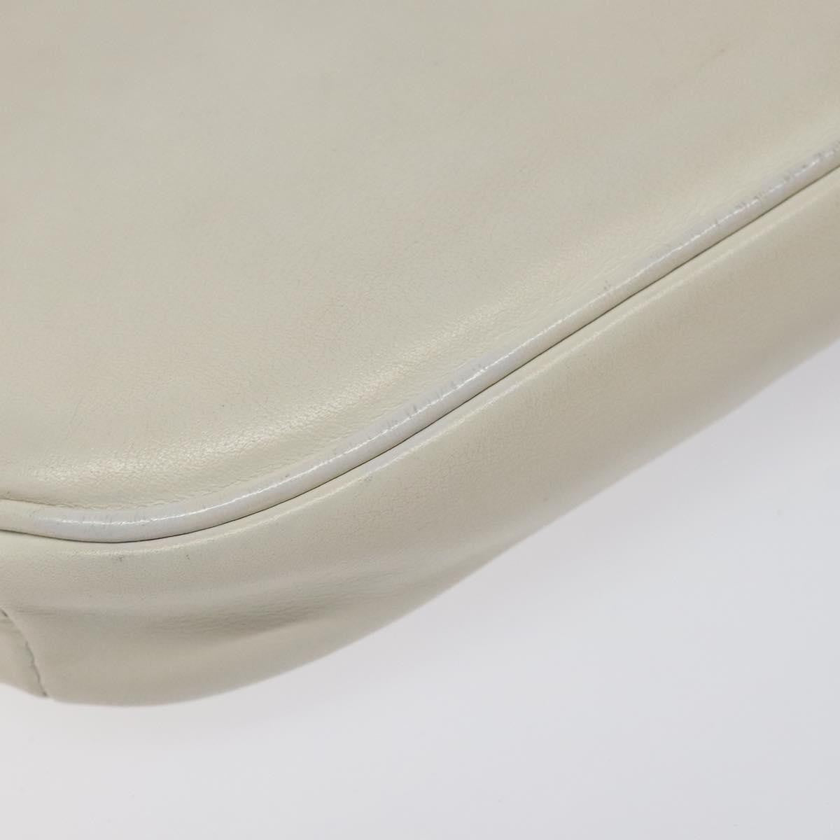 Celine Triangle Bag Leather, WHITE, LEATHER, Handbag