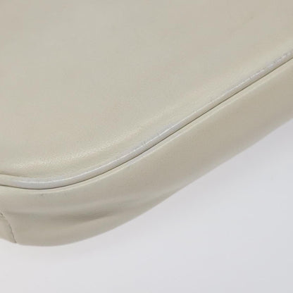 Celine Triangle Bag Leather, WHITE, LEATHER, Handbag