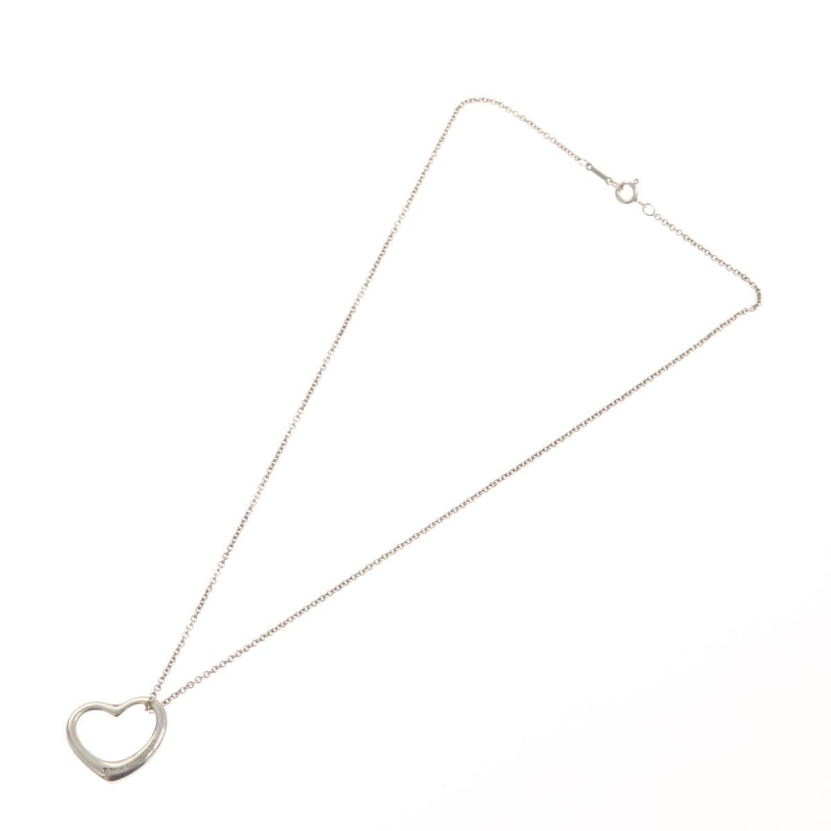 Tiffany & Co. Elsa Peretti Open Heart Pendant Necklace Sterling Silver, SILVER, SILVER, Necklace