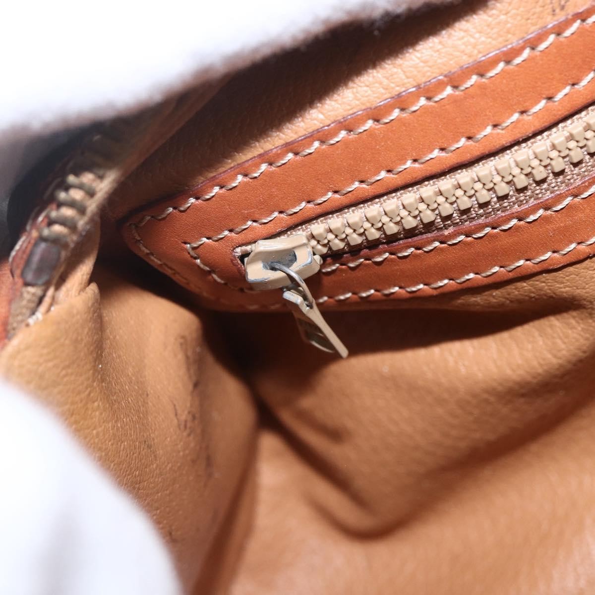 Celine Vintage Macadam Handbag Canvas and Leather, BROWN, CANVAS, Handbag