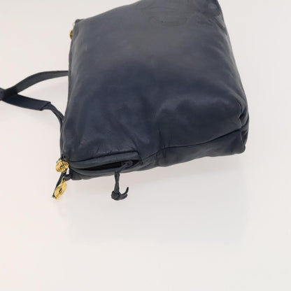 Loewe Anagram Shoulder Bag Leather, NAVY, LEATHER, Shoulder bag
