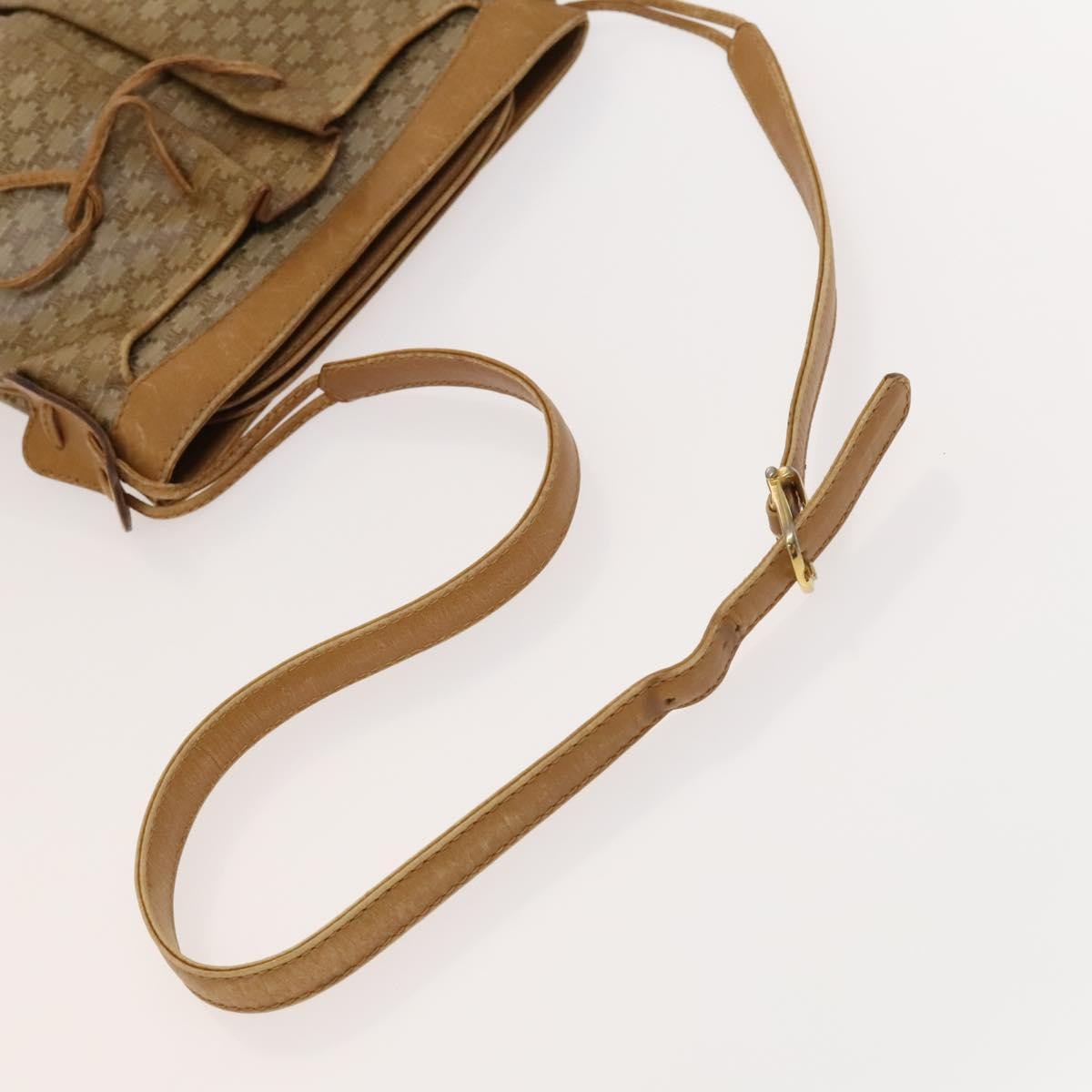 Celine Macadam Shoulder Bag Leather, BEIGE, CANVAS, Shoulder bag