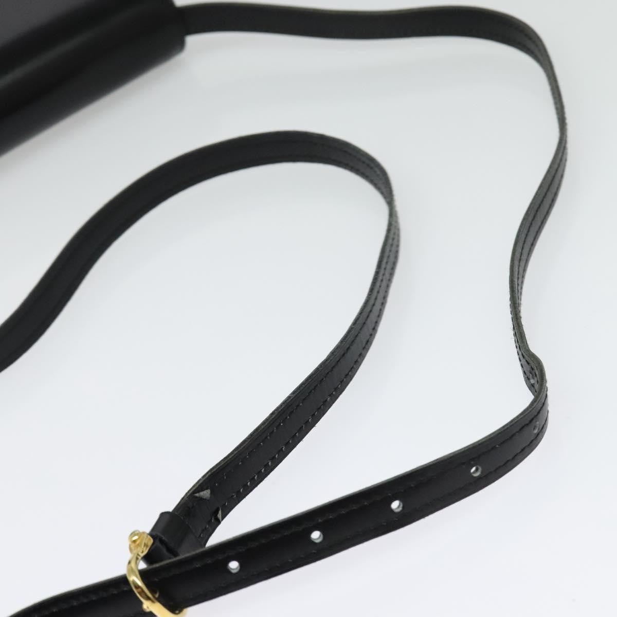 Celine Vintage Triomphe Flap Bag Leather, BLACK, LEATHER, Shoulder bag