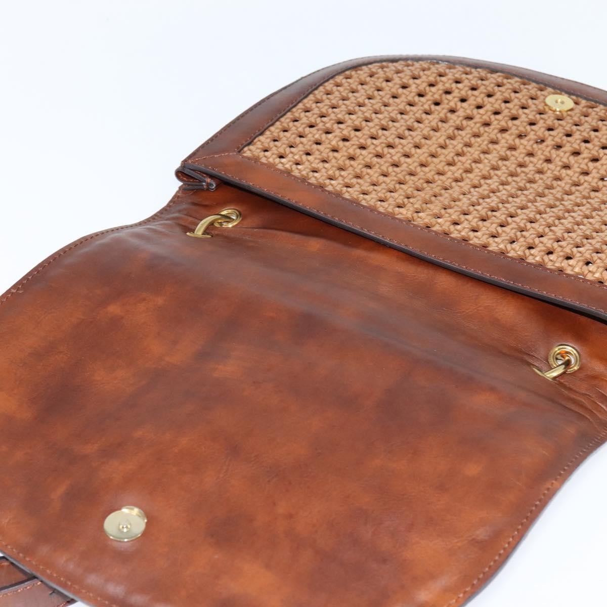 Stella McCartney Flap Shoulder Bag Polyester, BROWN, POLYESTER, Shoulder bag