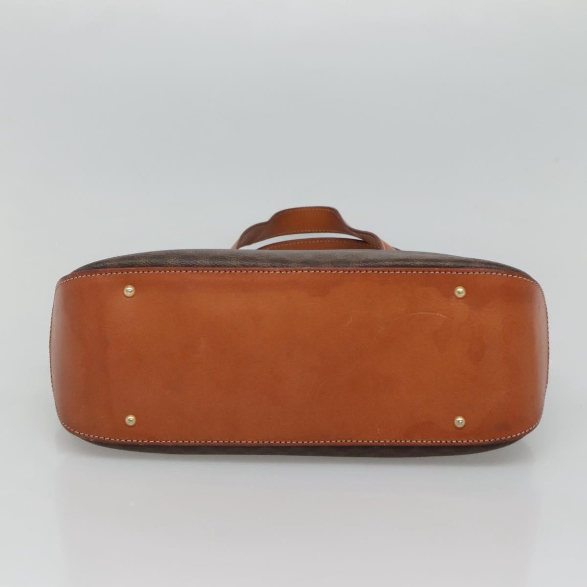 Celine Vintage Macadam Handbag Canvas and Leather, BROWN, CANVAS, Handbag