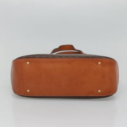 Celine Vintage Macadam Handbag Canvas and Leather, BROWN, CANVAS, Handbag