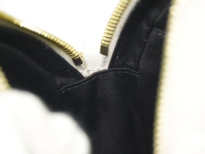 Saint Laurent Vinyle Round Camera Bag Matelasse Chevron Leather, WHITE, LEATHER, Crossbody bag