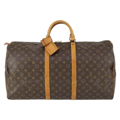 Louis Vuitton Keepall Bag Monogram Canvas, BROWN, CANVAS, Travel bag