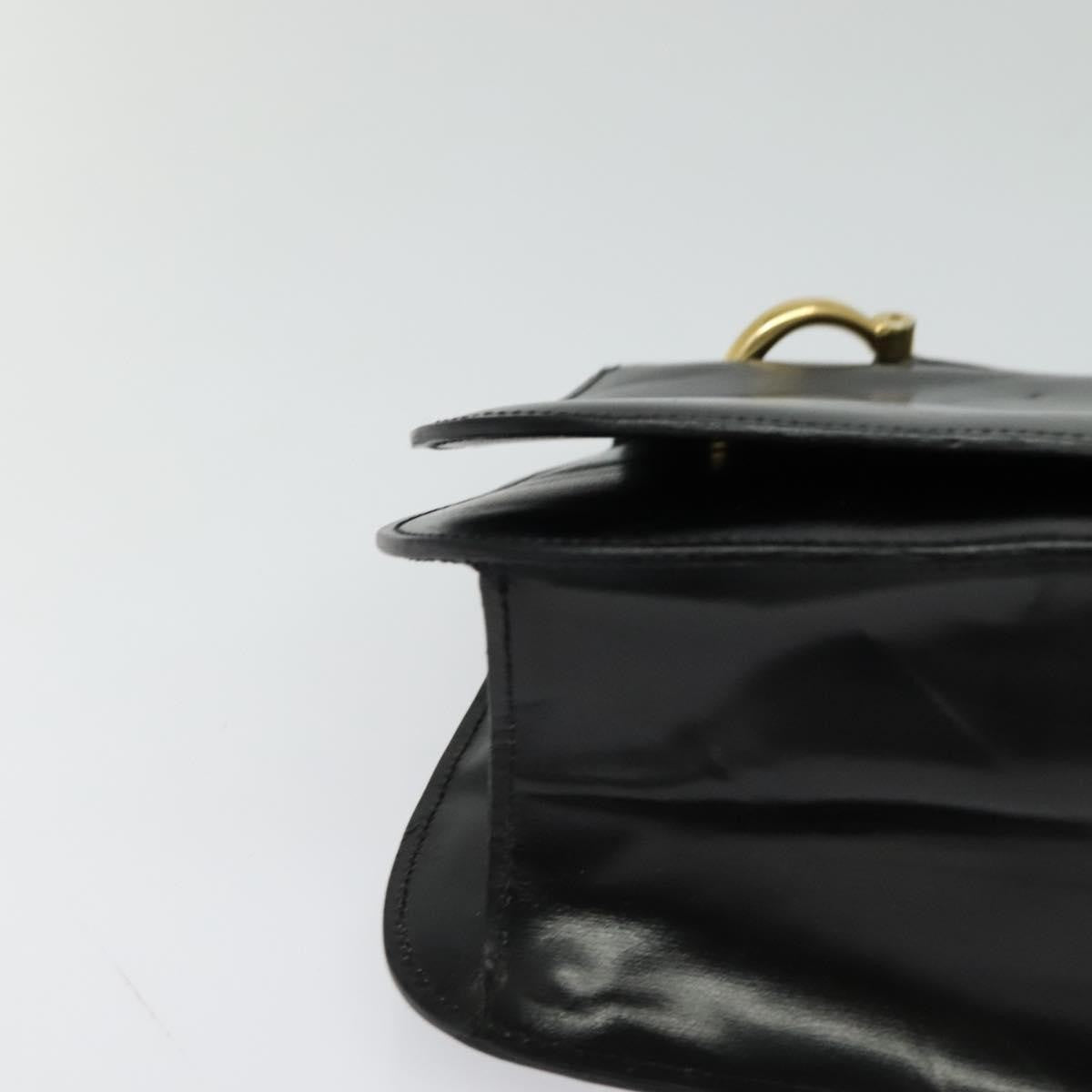Celine Flap Shoulder Bag Leather, BLACK, LEATHER, Shoulder bag