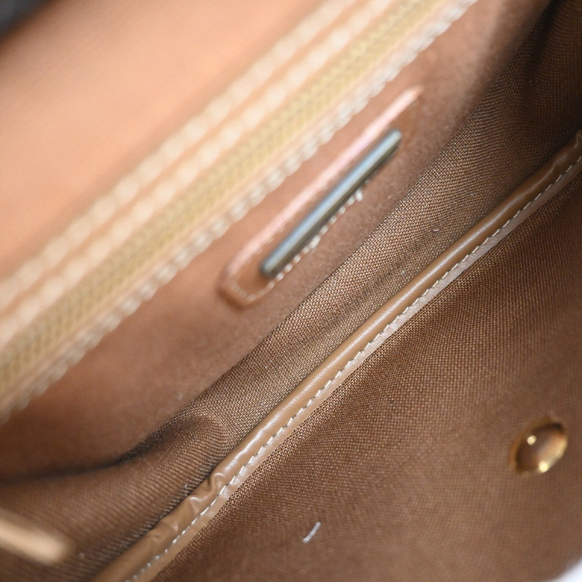 Christian Dior Vintage Honeycomb Shoulder Bag Canvas and Leather, BROWN, PVC, Shoulder bag