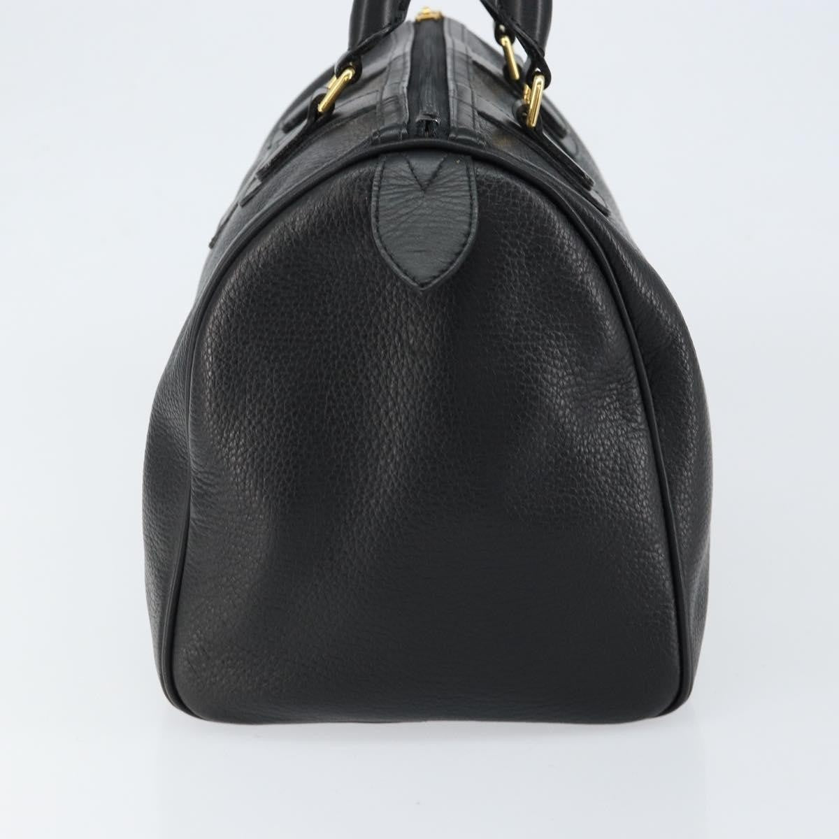 Burberry Vintage Boston Bag Leather, BLACK, LEATHER, Travel bag