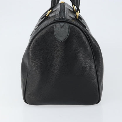 Burberry Vintage Boston Bag Leather, BLACK, LEATHER, Travel bag