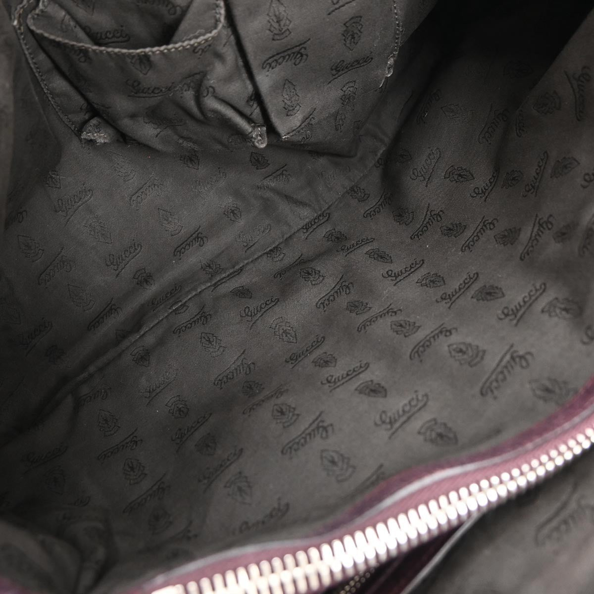 Gucci Vintage Bamboo Handle Bag Leather, BROWN, LEATHER, Tote bag