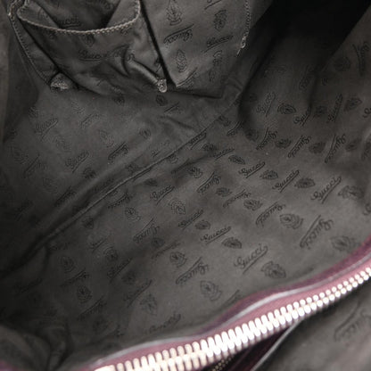 Gucci Vintage Bamboo Handle Bag Leather, BROWN, LEATHER, Tote bag