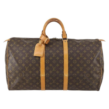 Louis Vuitton Keepall Bag Monogram Canvas, BROWN, CANVAS, Travel bag