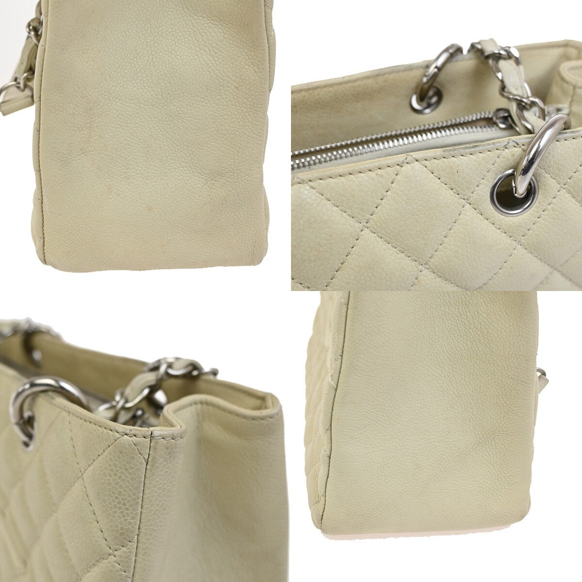 Chanel Grand Shopping Tote Quilted Calfskin, BEIGE, LEATHER, Tote bag