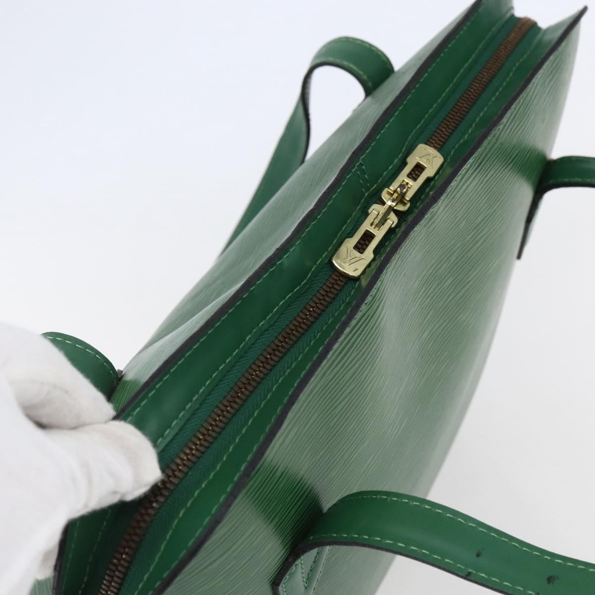 Louis Vuitton Lussac Handbag Epi Leather, GREEN, LEATHER, Handbag