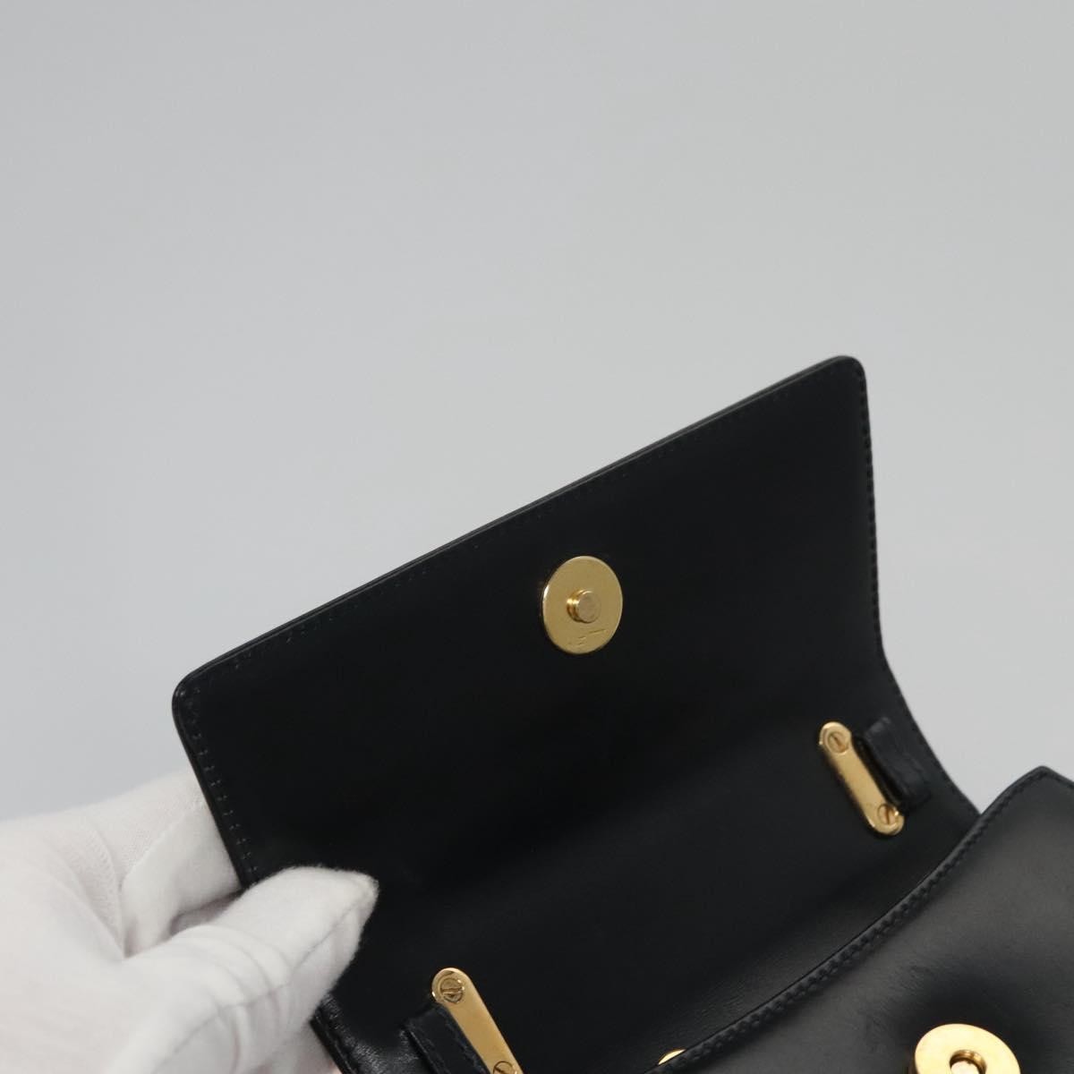 Salvatore Ferragamo Gancini handbag Leather, BLACK, LEATHER, Handbag