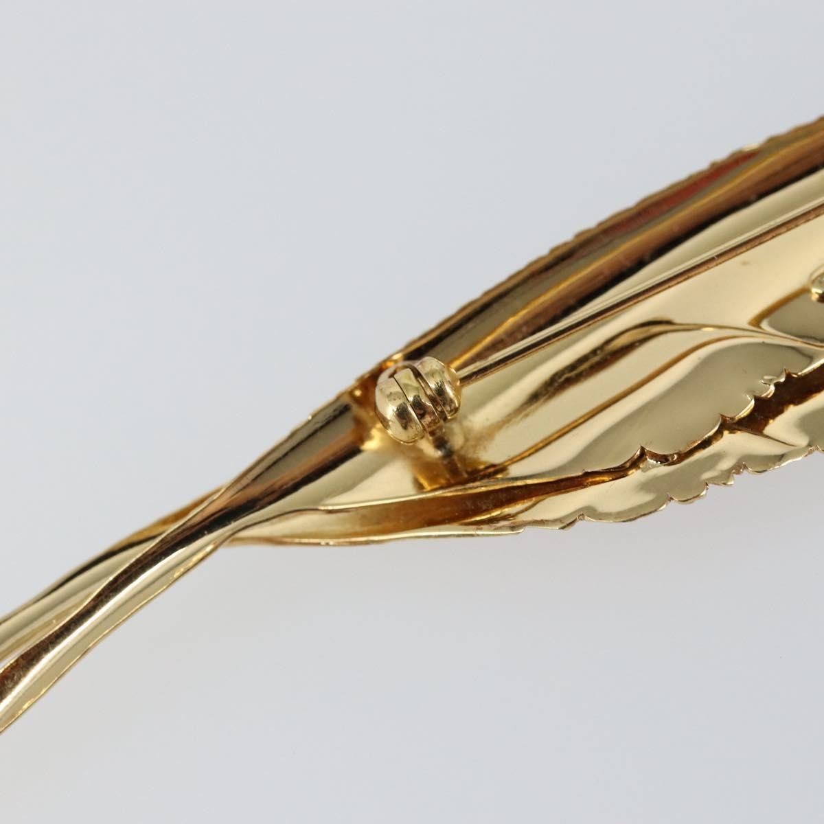 Christian Dior Vintage feather Metal, GOLD, METAL, Brooch