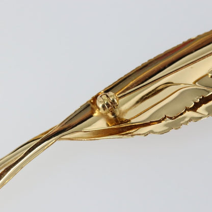 Christian Dior Vintage feather Metal, GOLD, METAL, Brooch