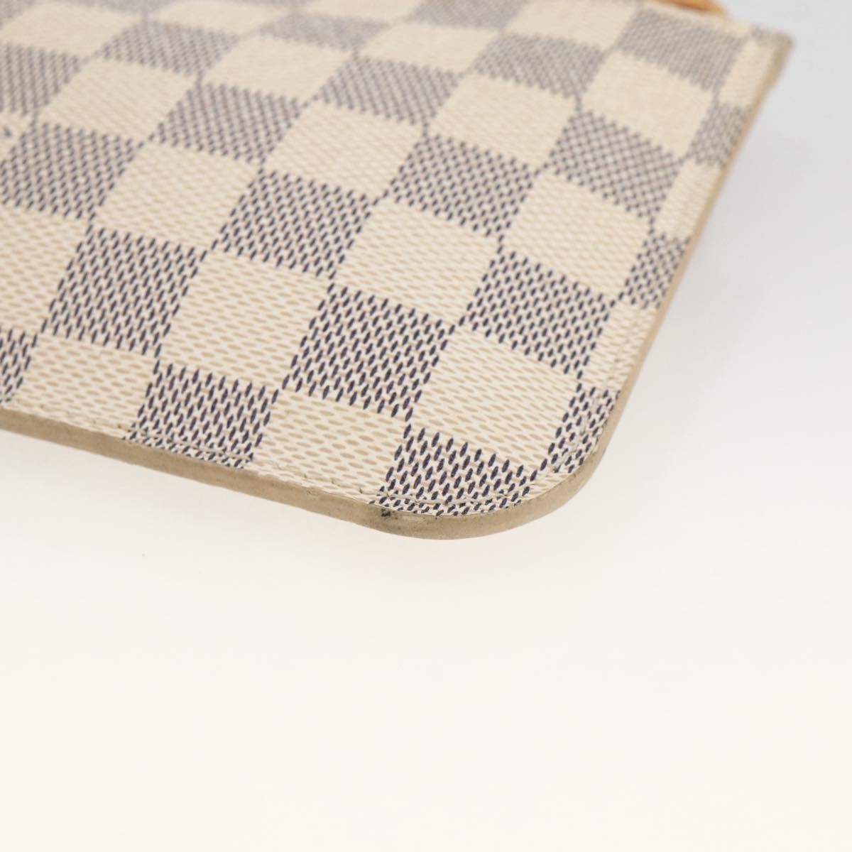 Louis Vuitton Neverfull Pochette Damier, WHITE, CANVAS, Clutche & pouche