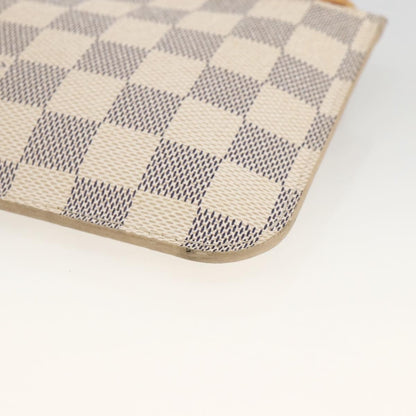 Louis Vuitton Neverfull Pochette Damier, WHITE, CANVAS, Clutche & pouche