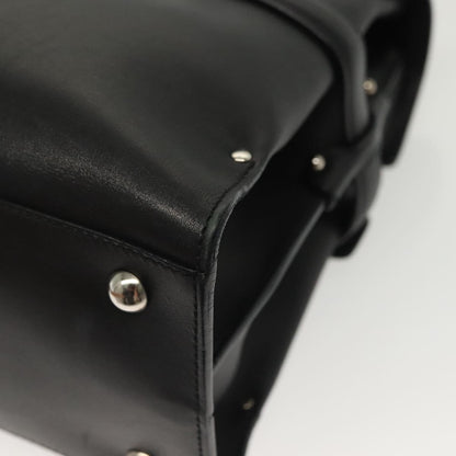 Salvatore Ferragamo Virna Satchel Leather, BLACK, LEATHER, Handbag