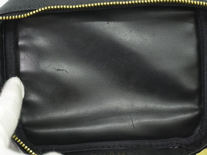 Chanel Vintage Timeless Cosmetic Case Caviar, BLACK, LEATHER, Toiletry Case