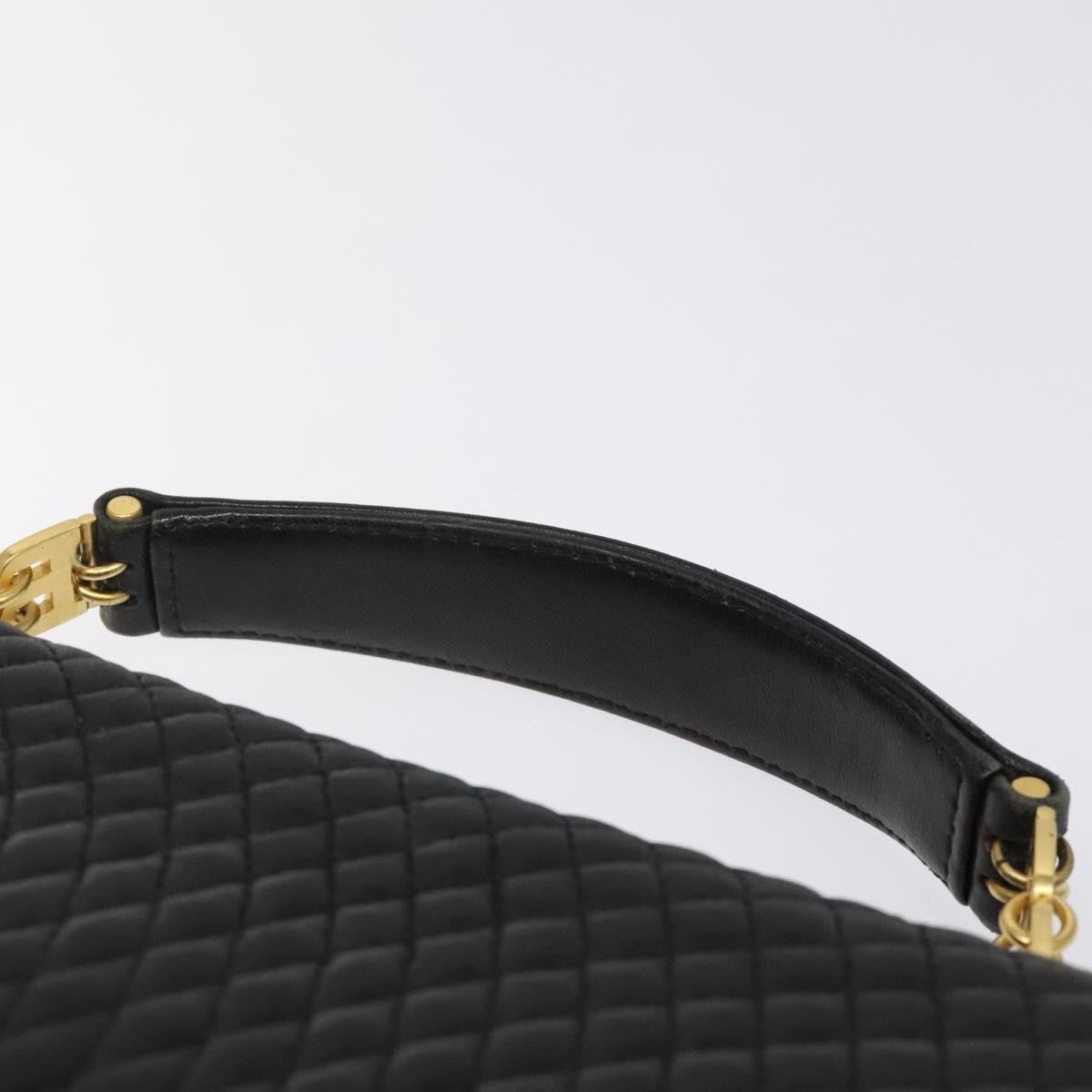 Bally Vintage Flap Handbag Quilted Leather, BLACK, LEATHER, Handbag