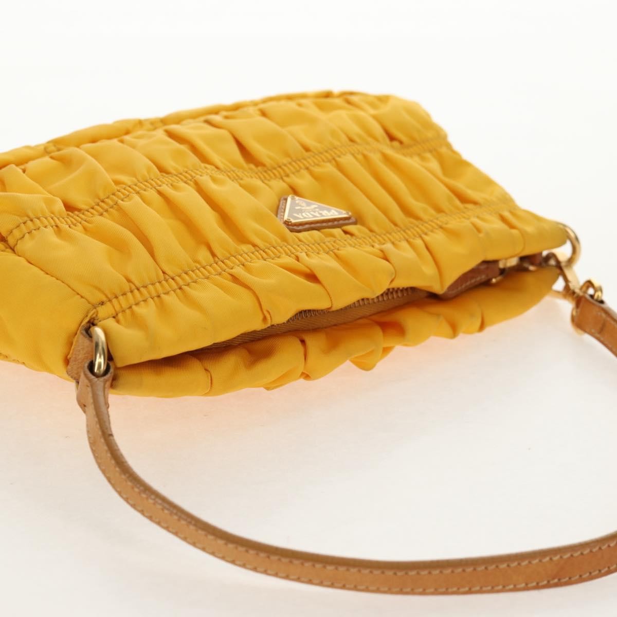 Prada Pochette Tessuto Gaufre, YELLOW, NYLON, Clutche & pouche