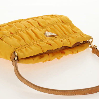 Prada Pochette Tessuto Gaufre, YELLOW, NYLON, Clutche & pouche