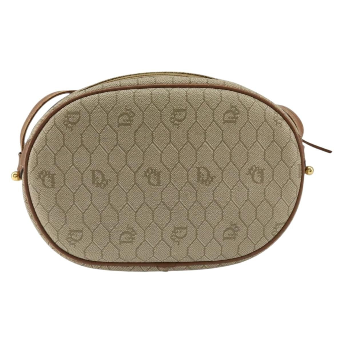 Christian Dior Vintage Honeycomb Shoulder Bag Canvas, BEIGE, CANVAS, Shoulder bag