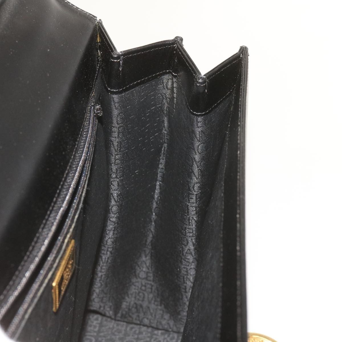 Versace Vintage Convertible Medusa Top Handle Bag Leather, BLACK, LEATHER, Handbag