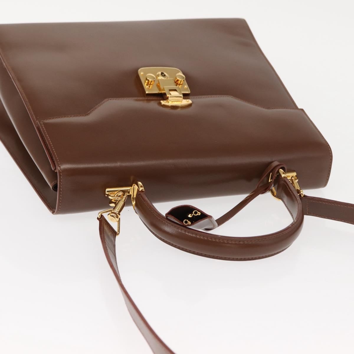 Gucci Vintage Lady Lock Top Handle Bag Leather, BROWN, LEATHER, Handbag