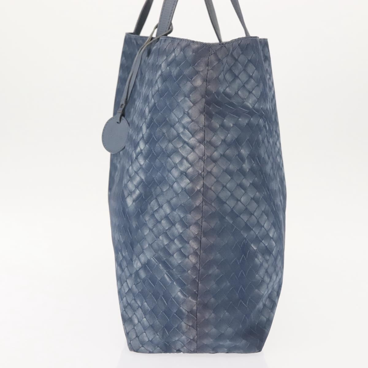 Bottega Veneta Intrecciolusion Tote Printed Nylon, BLUE, NYLON, Tote bag