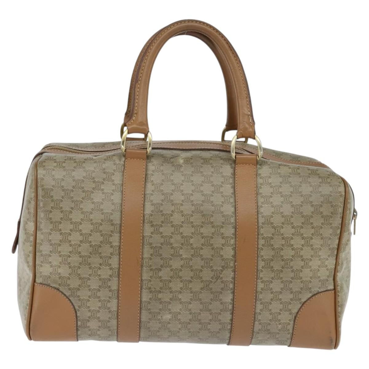 Celine Vintage Macadam Boston bag Canvas, BEIGE, CANVAS, Travel bag