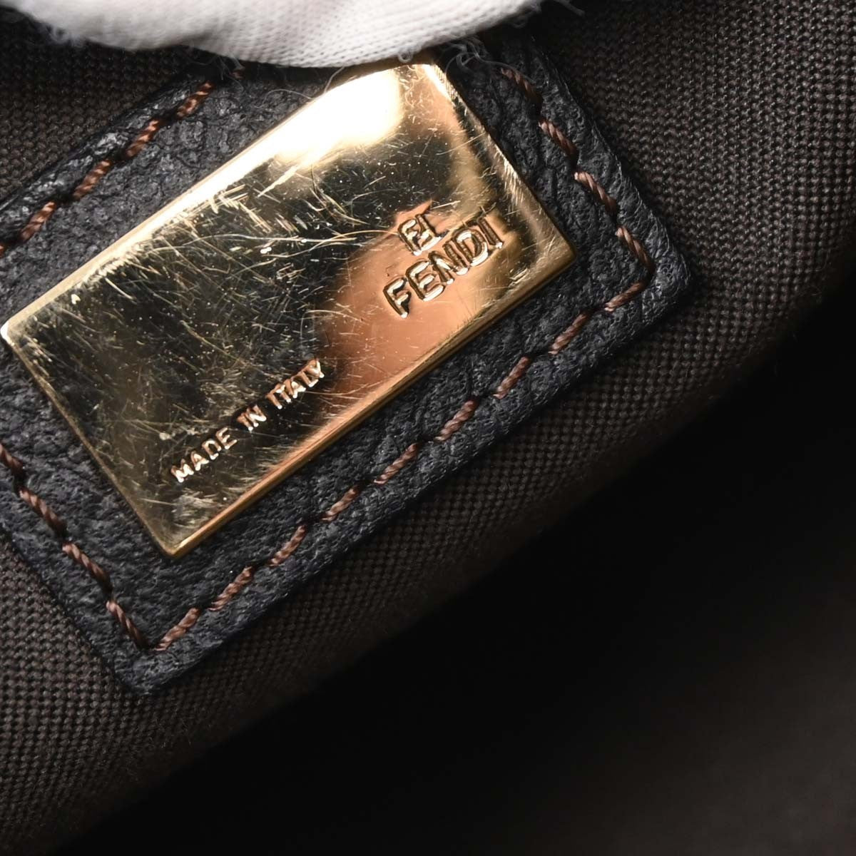 Fendi Vintage F Charm Messenger Bag Zucchino Canvas, BLACK, CANVAS, Shoulder bag