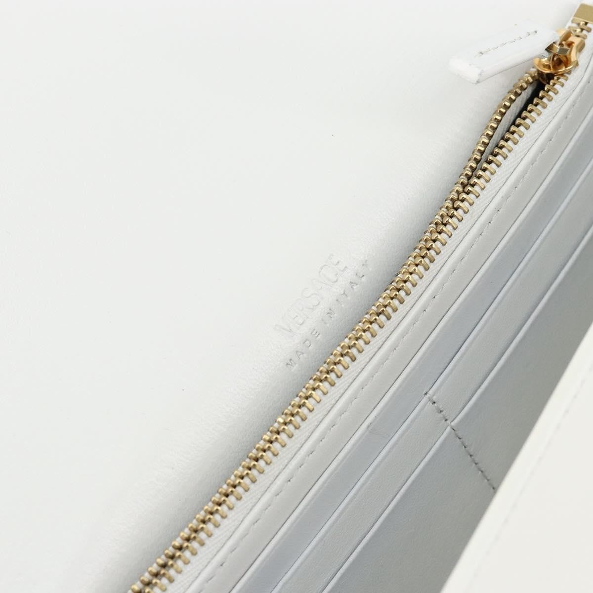 Versace Greca Goddess Wallet on Chain Leather, WHITE, LEATHER, Wallets