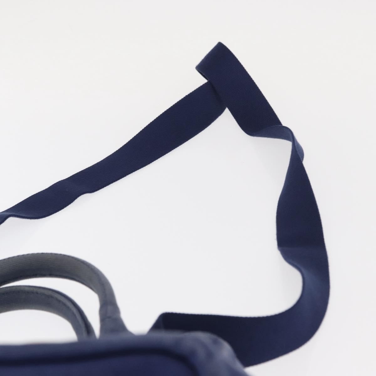 Prada Canapa Convertible Tote Grommet Embellished Canvas, BLUE, CANVAS, Tote bag