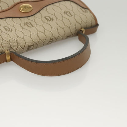 Christian Dior Vintage Honeycomb Handbag Canvas Leather, BEIGE, CANVAS, Handbag