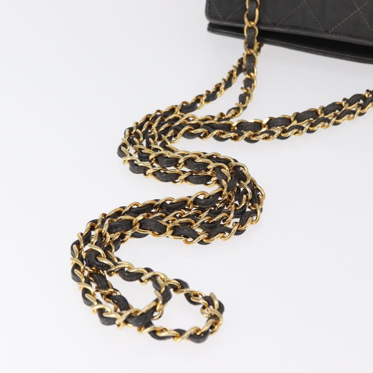 Chanel Vintage Shoulder Bag Satin, GRAY, SATIN, Shoulder bag