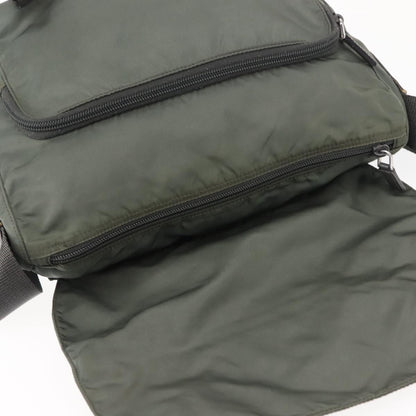 Prada Double Buckle Flap Messenger Bag Tessuto, KHAKI, NYLON, Shoulder bag