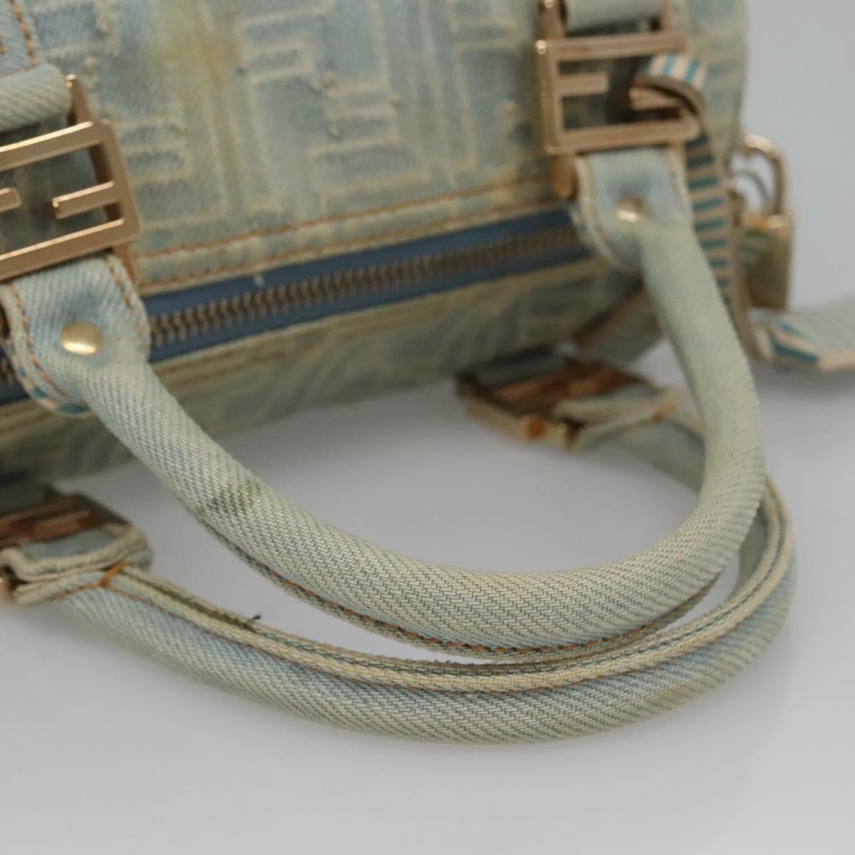 Fendi Boston Bag Denim, BLUE, DENIM_JEANS, Handbag