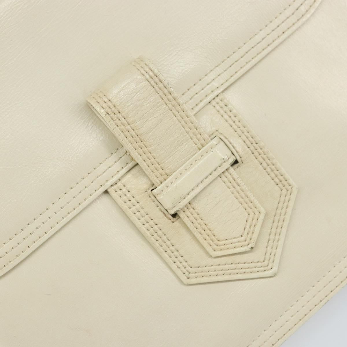Saint Laurent Vintage Shoulder Bag Leather, WHITE, LEATHER, Shoulder bag