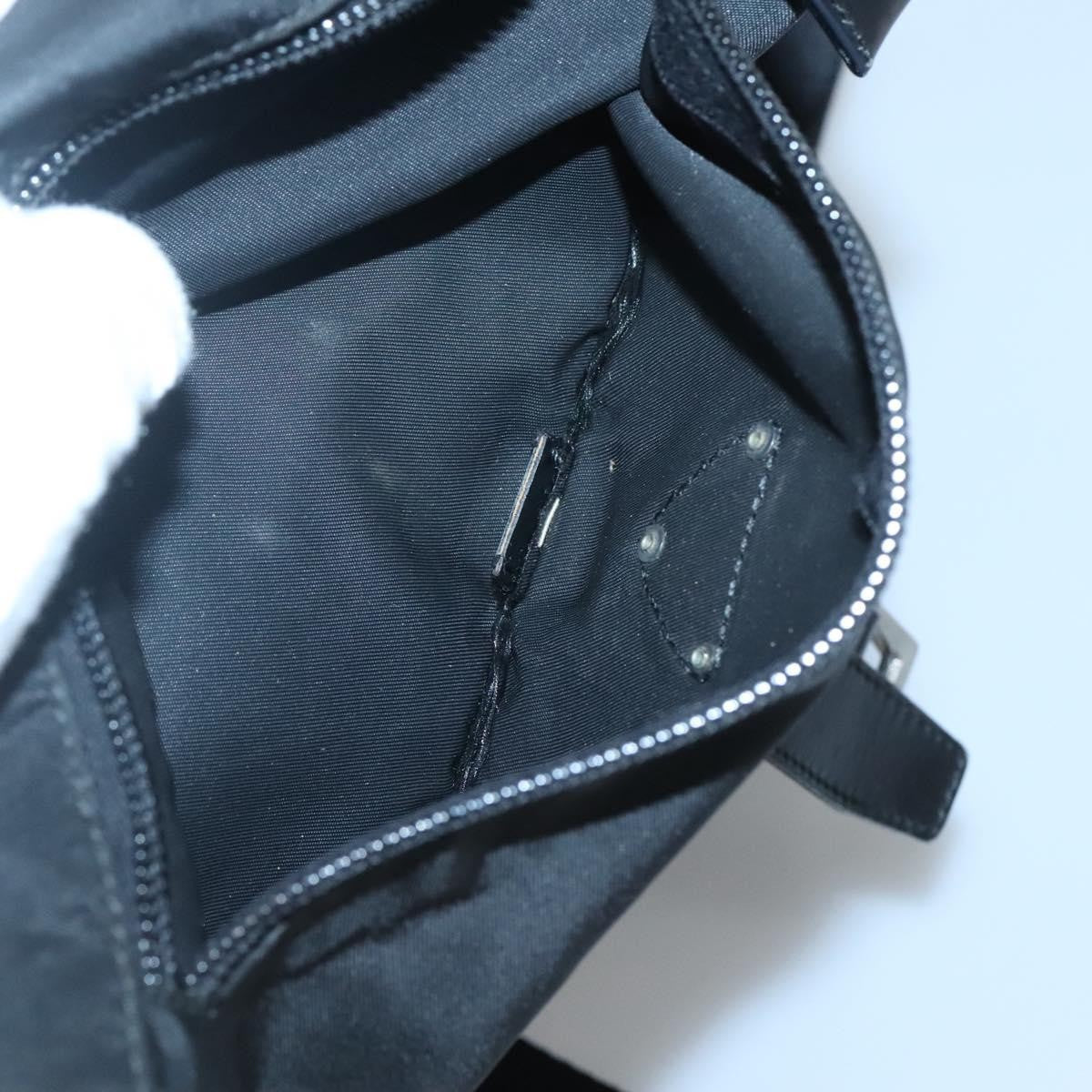 Prada Buckle Messenger Bag Tessuto, BLACK, NYLON, Shoulder bag