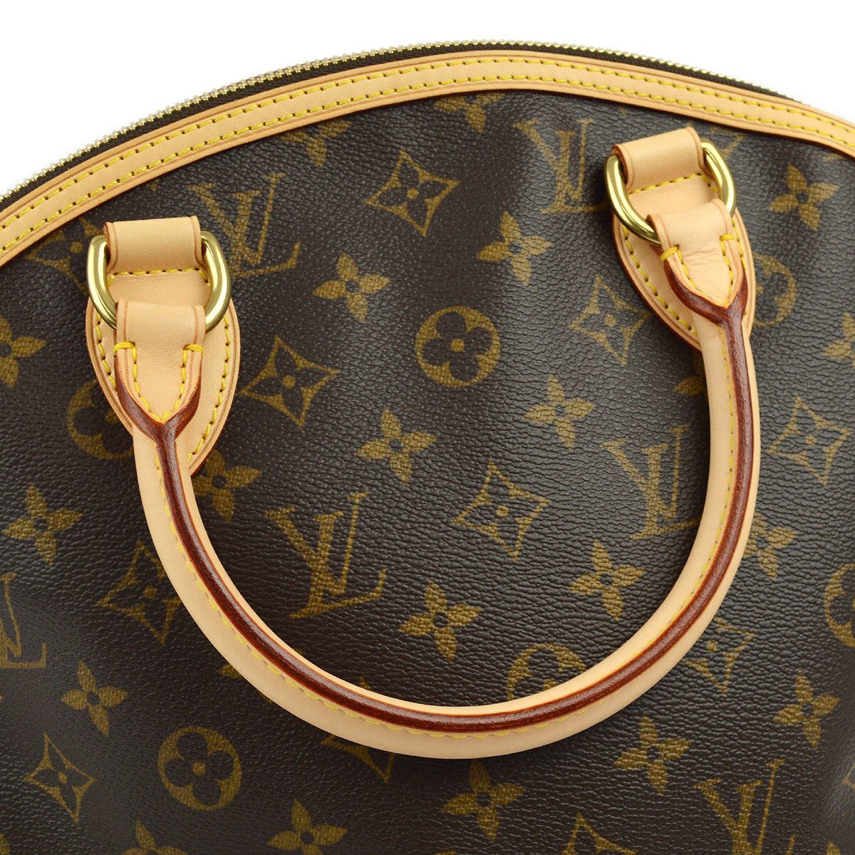 Louis Vuitton Lockit Handbag Monogram Canvas, BROWN, CANVAS, Tote bag