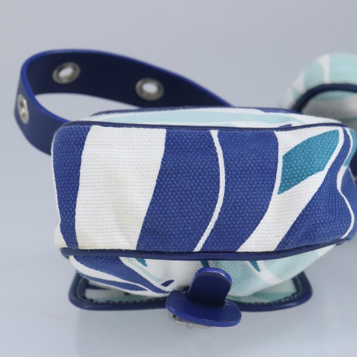 Bally Vintage Waist bag Leather and canvas, BLUE, CANVAS, Clutche & pouche