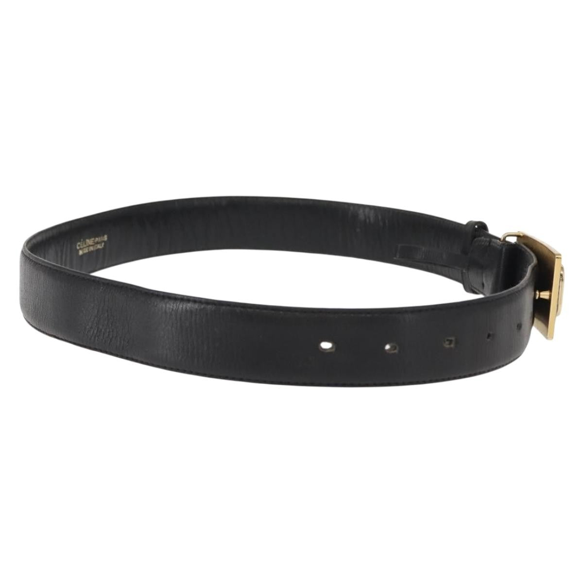 Celine Belt Leather with Metal, BLACK, LEATHER, Belts