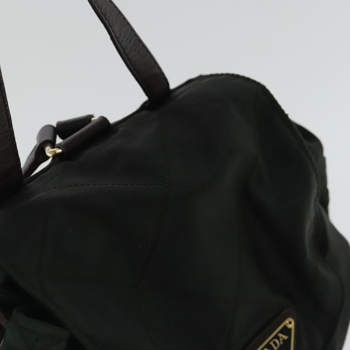 Prada Buckle Backpack Quilted Tessuto, GREEN, NYLON, Backpack